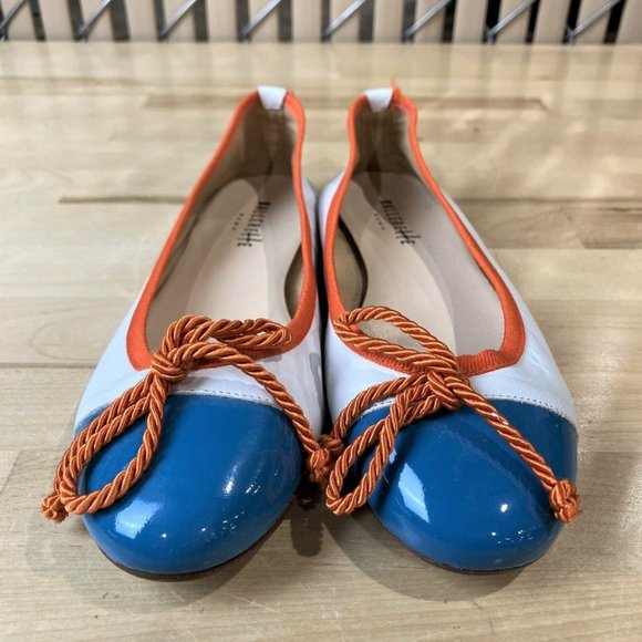 Ballerette COLONNA Leather Multicolor Toe Cap Ballet Flats - EU 37 / US 6.5 - Picture 1 of 13